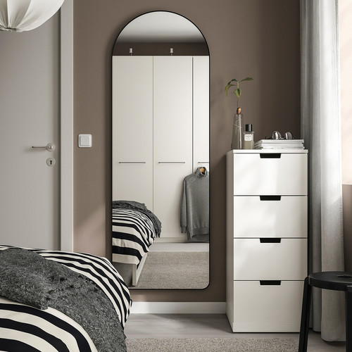 LINDBYN Mirror, black, 60x170 cm