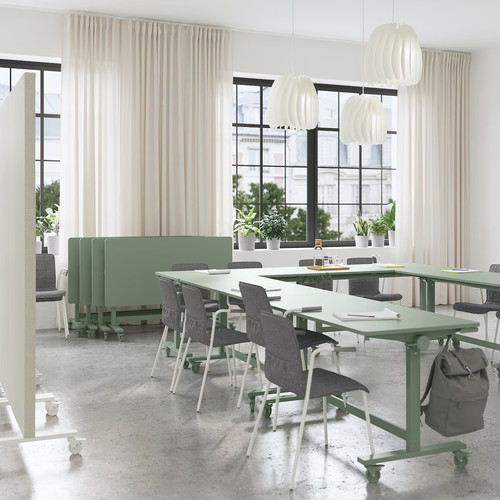 MITTZON Foldable table with castors, green, 140x70 cm