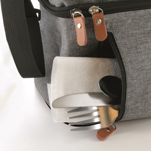 Thermal Lunch Bag Zippi XL, grey
