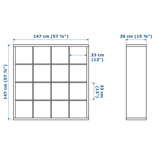 KALLAX Shelf unit with 8 inserts, white, 147x147 cm
