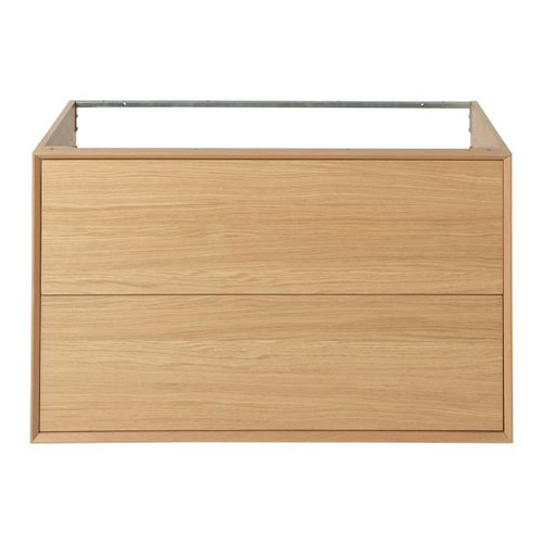 GoodHome Basin Cabinet with Drawers Avela 100 cm, oak effect