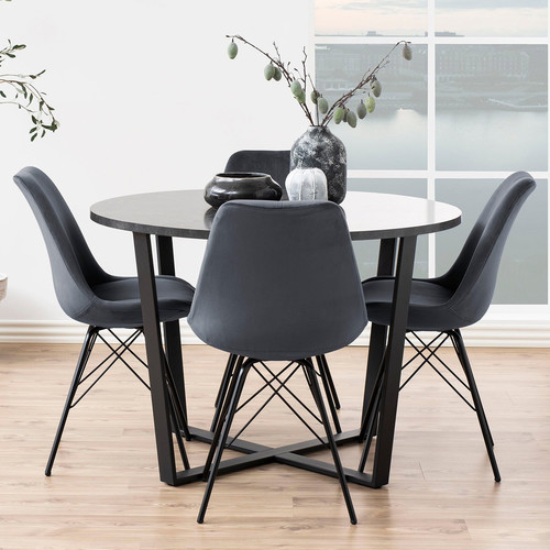 Chair Eris, velvet, grey
