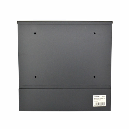 Modern Wall-Mount Letterbox, Anthracite/Silver, 370x370x105mm
