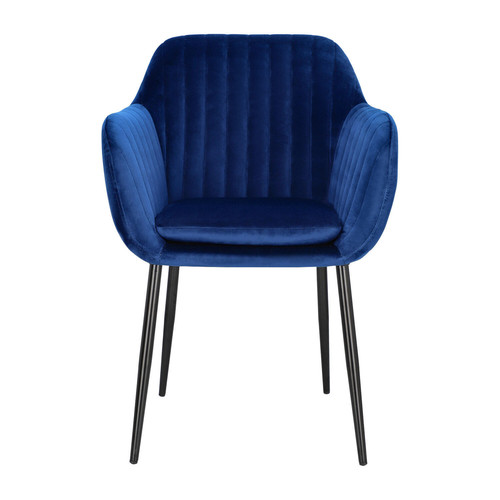Upholstered Chair Emilia Velvet, 1pc, deep blue/black