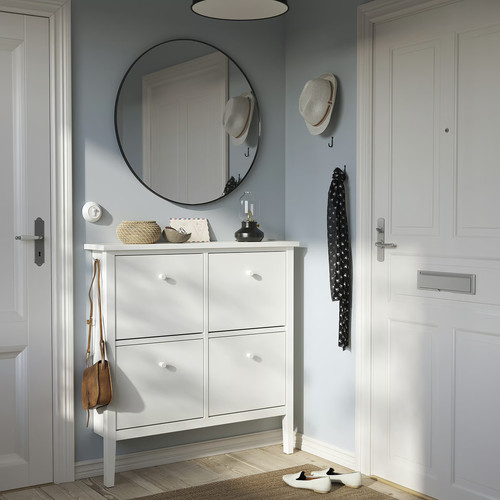GULLABERG Shoe cabinet with 4 compartments, white, 105x22x107 cm
