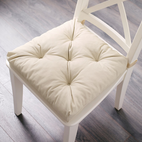 MALINDA Chair cushion, light beige, 40/35x38x7 cm