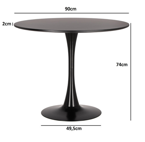 Table Simplet Skinny, round, white