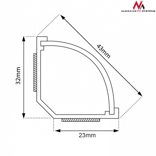 Cable shielding strip 1.5m 43 * 23 MM white MTCV-575 with tape