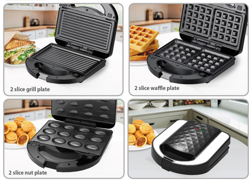 Feel Maestro 3-in-1 Sandwich Maker, Waffle Iron & Grill MR-709