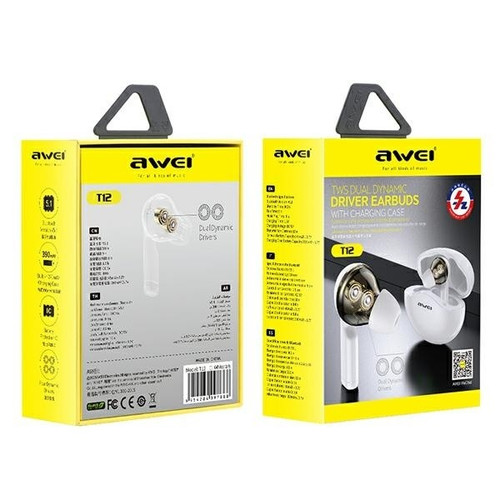 AWEI Bluetooth Earphones TWS T12, white