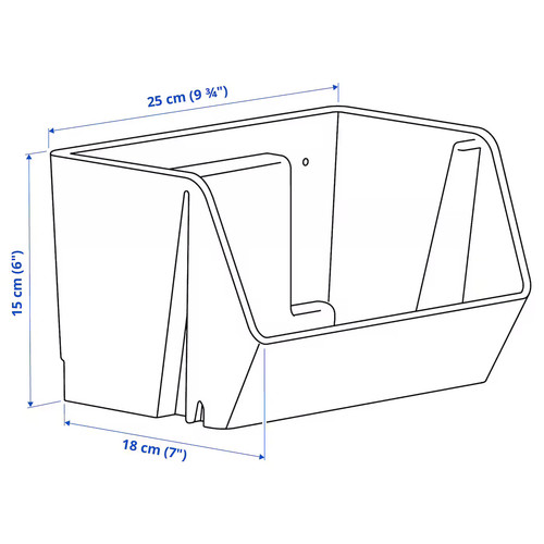FODERTRÅG Organiser for desk/wall, grey-blue, 25x18x15 cm