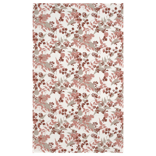 RINGBUK Tablecloth, white beige/red/leaves, 145x240 cm