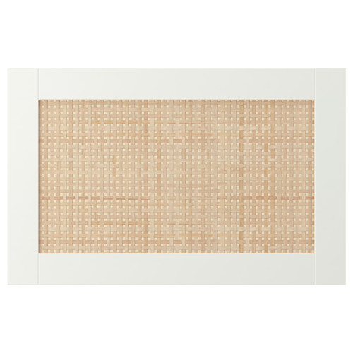 STUDSVIKEN Door/drawer front, white/woven poplar, 60x38 cm