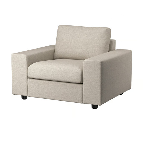 VIMLE Armchair, with wide armrests Gunnared/beige