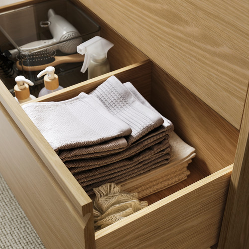 ÄNGSJÖN Wash-stand with drawer, oak effect, 80x48x33 cm