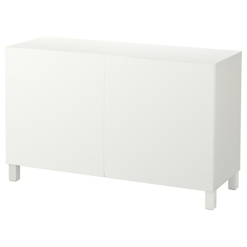 BESTÅ Storage combination with doors, white, Lappviken white, 120x40x74 cm