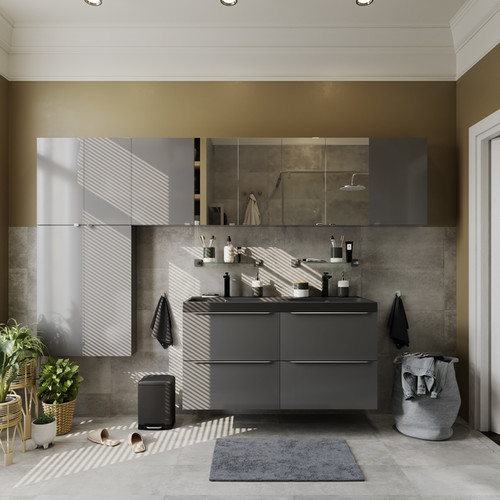 Wall-mounted Basin Cabinet GoodHome Imandra 120cm, grey