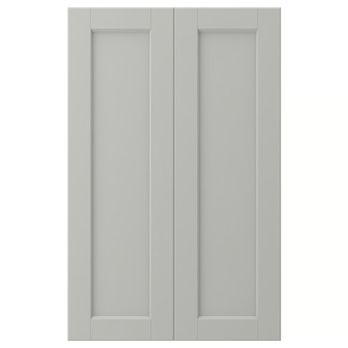 LERHYTTAN 2-p door f corner base cabinet set, light grey, 25x80 cm