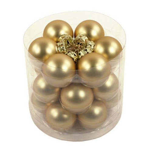 Christmas Glass Baubles 3cm, gold, 18pcs