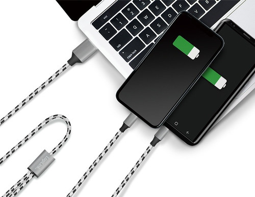 LogiLink USB2.0 cable, A/M to micro-USB + USB-C, 1.2m