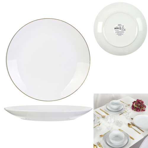 Plate Pearl Gold 27cm, white