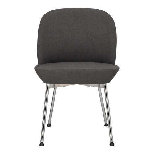 Upholstered Chair Cloe, dark grey/chrome