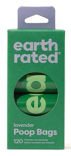 Earth Rated Eco Poop Bags 8x15pcs, lavender