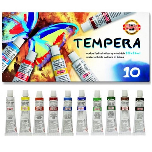 Koh-i-Noor Tempera Paints 10 Colours x 16ml