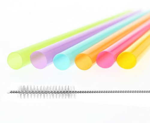 Reusable Drinking Straws Colours 9x240mm 17pcs + Brush