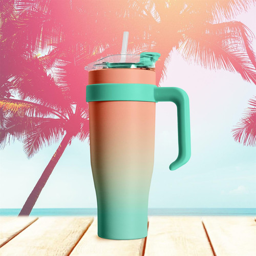 Thermal Mug Miami Tie-Dye, orange-green