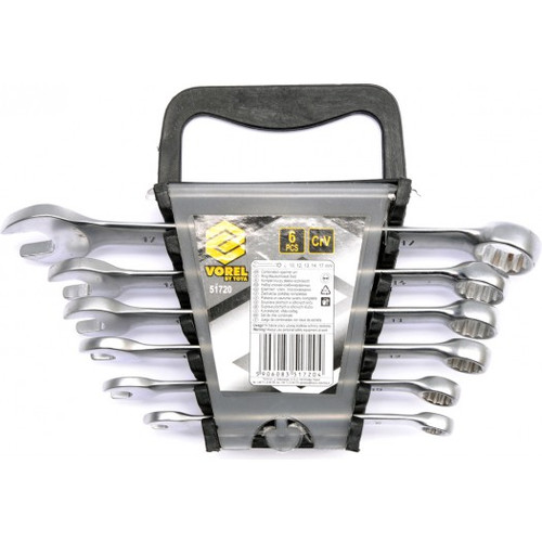 Vorel Combination Spanner Set 6pcs 8-17mm Satin