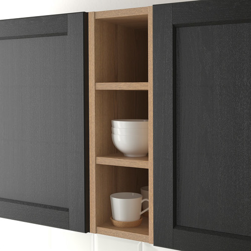 VADHOLMA Open storage, brown, stained ash, 20x37x60 cm