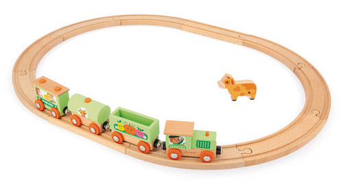 Janod Story Farm Train with Tracks 3+