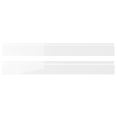 VOXTORP Drawer front, high-gloss white, 2 pack, 80x10 cm