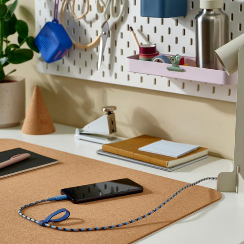 LILLHULT USB-A to USB-C, blue/orange, 1.5 m