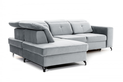 Corner Sofa-Bed Left Belavio L Grey Monolith 84