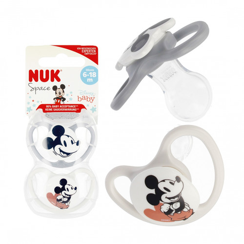 NUK Space Soother Pacifier Disney 6-18m 2pcs, grey