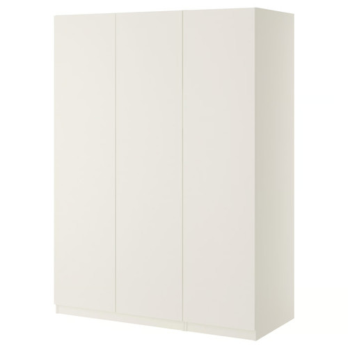 PAX Wardrobe, white, Forsand white, 150x60x201 cm