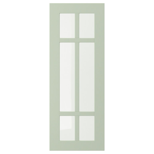 STENSUND Glass door, light green, 30x80 cm