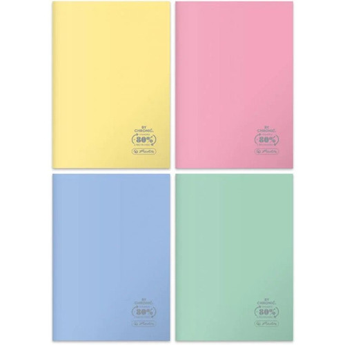 Notebook A5 60 Pages Lined PP Pastel Colors 5pcs, assorted colours