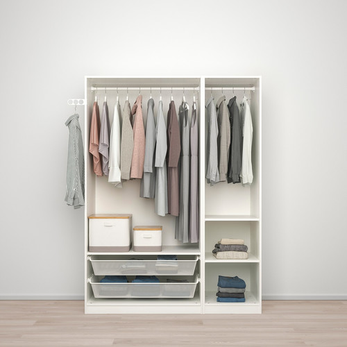 PAX / ÅHEIM Wardrobe combination, white/mirror glass, 150x60x201 cm