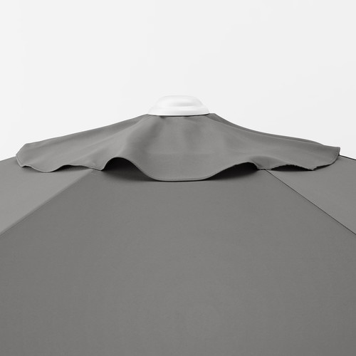 HÖGÖN / IGGÖN Parasol with base, grey/dark grey, 270 cm