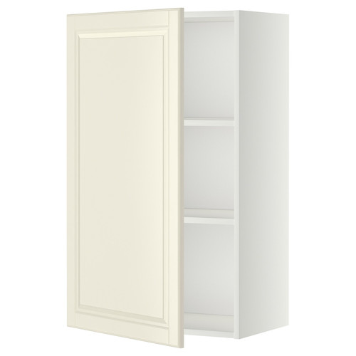 METOD Wall cabinet with shelves, white/Bodbyn off-white, 60x100 cm