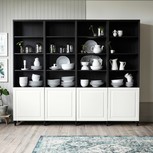 BESTÅ Storage combination, black-brown/Smeviken/Kabbarp white, 120x42x202 cm