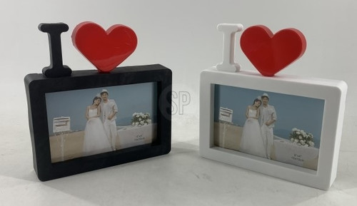 Photo Frame I Love 10x15cm, 1pc, white