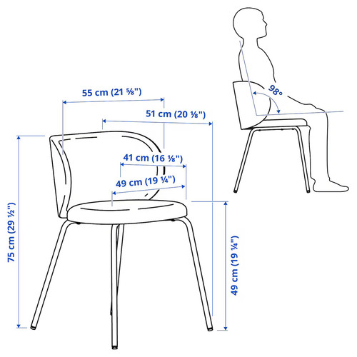 KRYLBO Chair, Tonerud blue