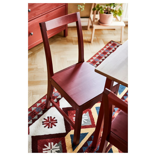 PINNTORP / PINNTORP Table and 4 chairs, light brown stained red stained/red stained, 125 cm