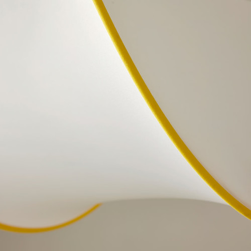 GREJSIMOJS Pendant lamp shade, white/yellow, 45 cm