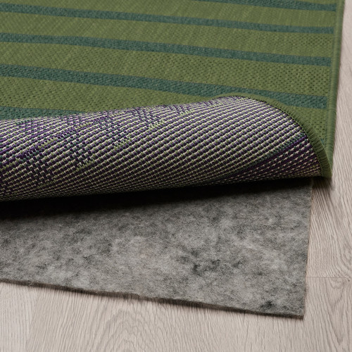 KORSNING Rug flatwoven, in/outdoor, green purple/striped, 80x150 cm