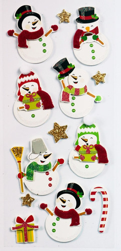 Craft-Fun Christmas Self-Adhesive Decorations 3D Stickers 12pcs